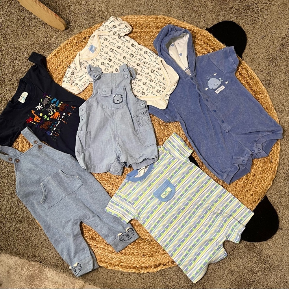 Vintage 100% cotton baby boy animal clothing bundle size 6/9 months no flaws
